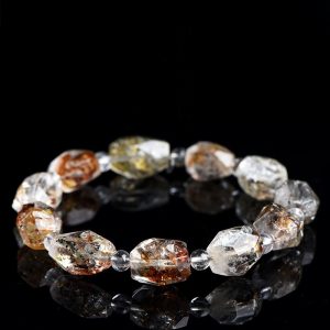 Natural Random Shape Sparkling Diamond Crystal Bracelet Original Stone Random Shape Energy Healing Bead Collection Edition Jewelry Gift Gift