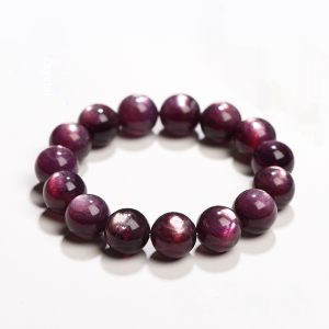 Five Elements Elemental Energy Chakra Bracelet - Pure natural purple mica, for spiritual awakening and energy balance (soul gem handmade gift)