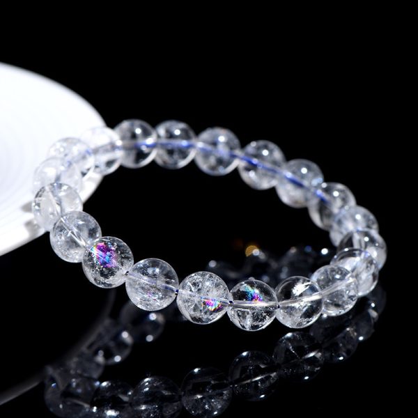 Chakra & Five Elements Crystal Bracelet - Natural White Rainbow Healing for Energy Balance & Purification - Image 3