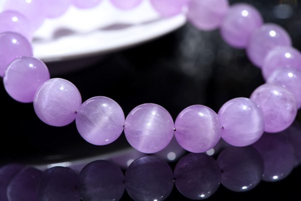 Natural Purple Lithium Gray Cat Eye Stone Bead Jewelry Healing Meditation Yoga Gem Bracelet Precious Gift - Image 3
