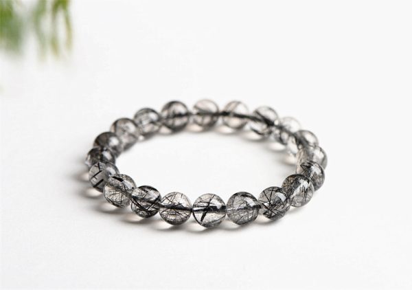 Natural Ice Seed Black Hair Crystal Bracelet DIY Gemstone Jewelry Chakra Energy Balance Healing Gift