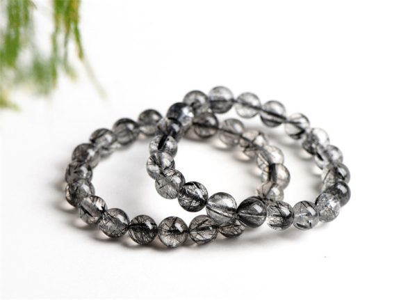 Natural Ice Seed Black Hair Crystal Bracelet DIY Gemstone Jewelry Chakra Energy Balance Healing Gift - Image 2