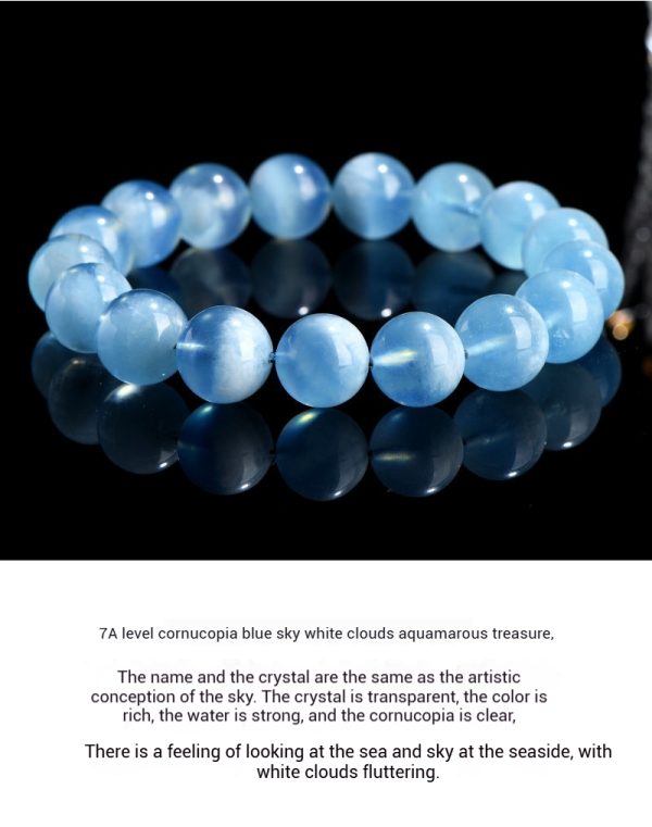 Five Elements Chakra Bracelet - Natural Aquamarine for Energy Balance & Heart Chakra Activation (Sacred Ocean Gift Set)" - Image 4