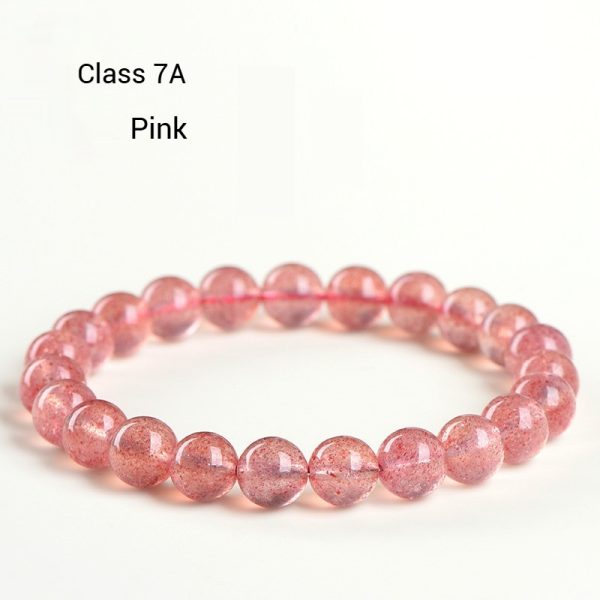 Five Elements Energy Chakra Bracelet - Natural Strawberry Rose Quartz, for Romantic Healing and Emotional Balance. Stone for Attracting Love and Marriage Compatibility. - Image 2
