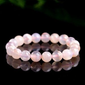 Natural Cherry Blossom Agate Bracelet for Peach Blossom Love Pink Crystal Beaded Chakra Energy Healing Gift Gift