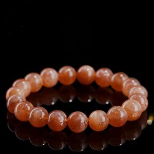 Five Elements Energy Chakra Bracelet - Natural Golden Sun Agate, Facilitating Energy Flow and Spiritual Healing (Luxurious Gift of Divine Sun Energy)
