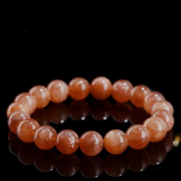 Five Elements Energy Chakra Bracelet - Natural Golden Sun Agate, Facilitating Energy Flow and Spiritual Healing (Luxurious Gift of Divine Sun Energy)