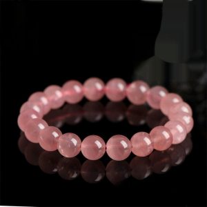 Five Elements Elemental Energy Chakra Bracelet - Natural Rose Quartz, for Emotional Balance and Activation of the Heart Chakra (Sacred Rose Pink Handmade Jewelry)