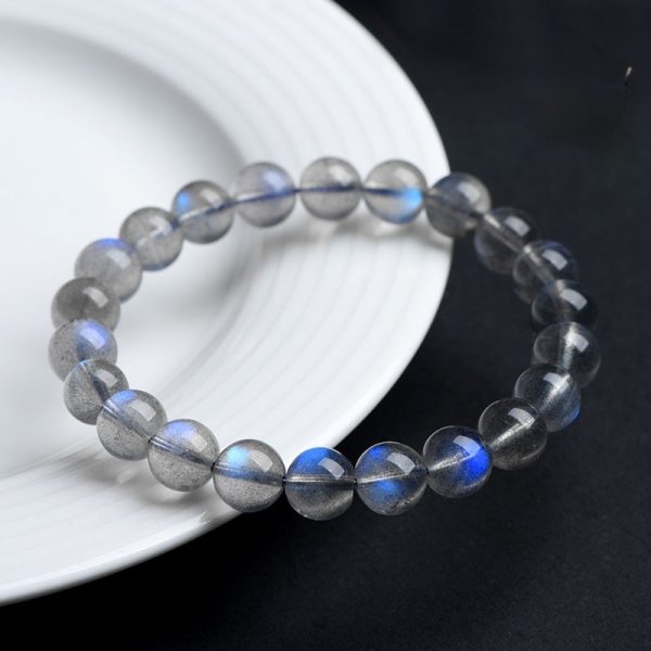 Wishing Stone Natural Grey Moonlight Crystal Jewelry Bracelet Meditation Energy Healing Bracelet - Image 4
