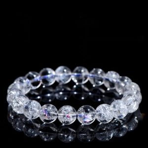 Chakra & Five Elements Crystal Bracelet - Natural White Rainbow Healing for Energy Balance & Purification