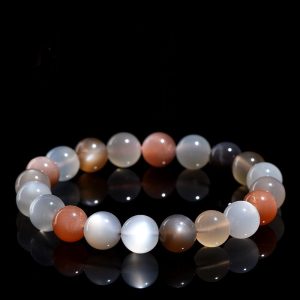 Natural Colorful Moonstone Bracelet Multi Treasure Gray Moonstone Energy Healing Bead Gift Gift