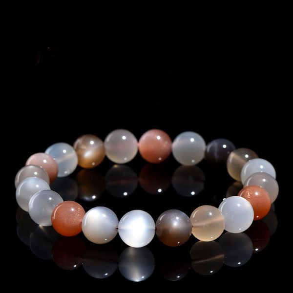 Natural Colorful Moonstone Bracelet Multi Treasure Gray Moonstone Energy Healing Bead Gift Gift