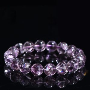 Natural Purple Ace Spiritual Light Bead Bracelet Energy Jewelry Healing Crystal Chakra Balance Meditator Collection Gift