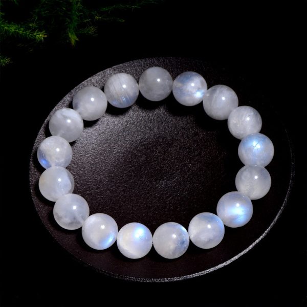Natural Blue Moonlight Bead Bracelet White Blue Moonlight Stone Bracelet Energy Stone Healing Gift Gift - Image 2
