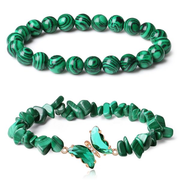 Hot selling fashionable simple multi-color butterfly accessory bracelet natural stone crystal bead broken stone bracelet set - Image 4
