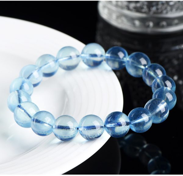 "Five Elements Chakra Bracelet - Natural Aquamarine for Energy Balance & Mindfulness Wisdom - Image 2
