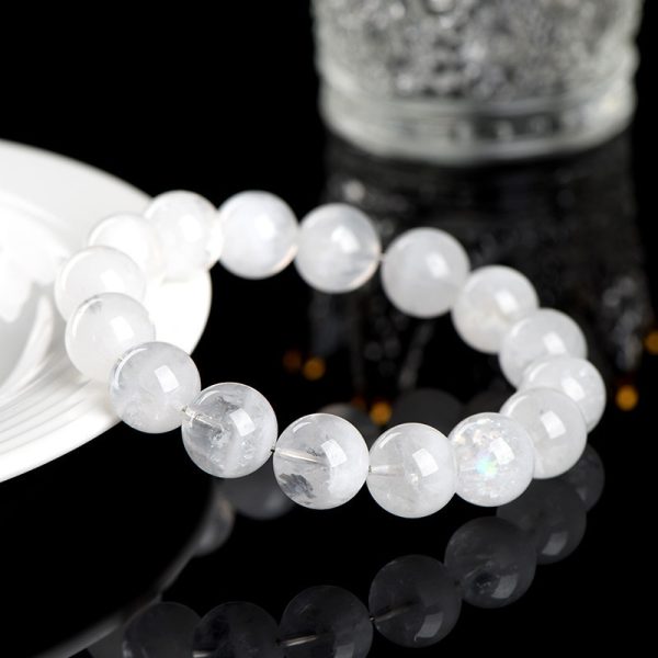 "Five Elements Aura Bracelet - Natural White Illusion Stone, for energy balance and spiritual awakening (sacred layered bead gift)" - Image 2