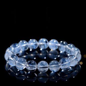 "Five Elements Aura Bracelet and Necklace Set - Natural Blue Crystals for Energy Balance and Spiritual Awakening (Luxury Gift)"