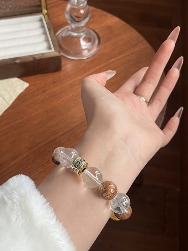 "Five Elements Energy Chakra Bracelet - Natural Quartz Facilitates Energy Flow and Prosperity (Crafted Handmade Beaded Gift Box)" - Image 3