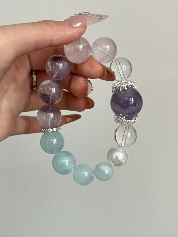 "Five Elements Energy Ring Bracelet, crafted from natural white quartz, balancing water and fire energies and facilitating spiritual healing (a beautifully handmade gift)"
